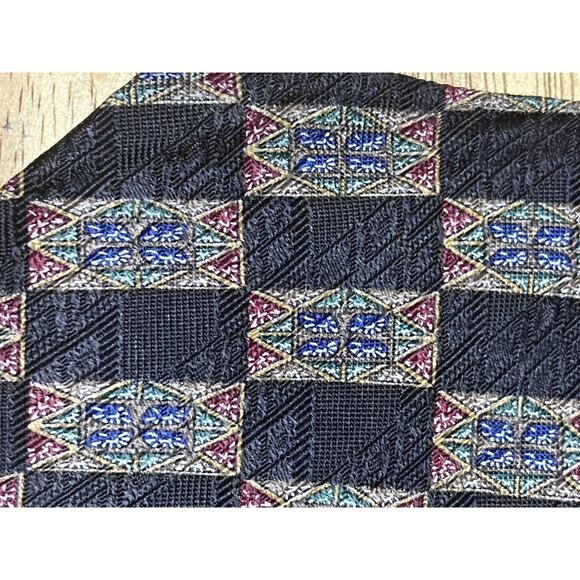 Vintage Givenchy Monsieur Designer Luxury 100% Silk Men's Tie Blue Made in USA - Picture 2 of 5